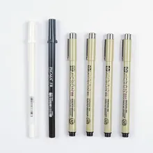 Лучшие Сакура 6/7 Шт Pigma Чернил Микрон Fine Line Pen Высокое свет и Мягкая Голова Перо Манга Рисунок Базовый Набор из япония
