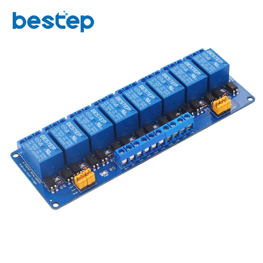 

5V 8 Channel Relay Module High and low Level Trigger Dual Optocoupler Isolation 5V Relay Module