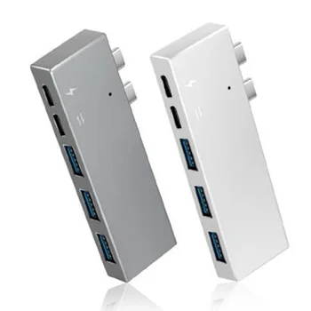 

5 in 1 Daul USB 3.1 USB -C Type C HUB with 2 Type C Data Transfering PD Charging Adapter + 3 USB 3.0 Ports Hub for MacBook Pro
