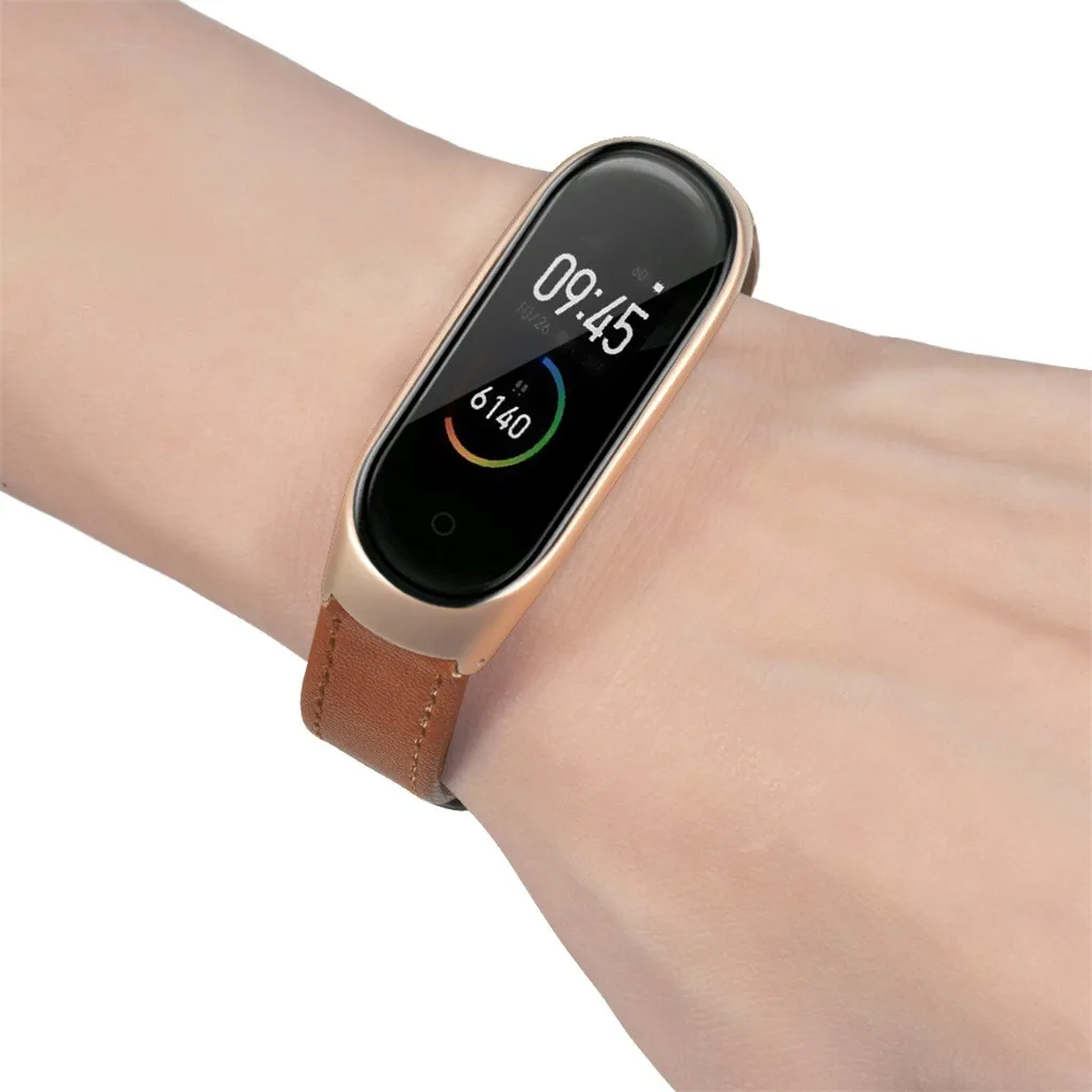 Кожаный ремешок для наручных часов HONHX Mi Band 4 легкий деловой смарт браслет Xiaomi