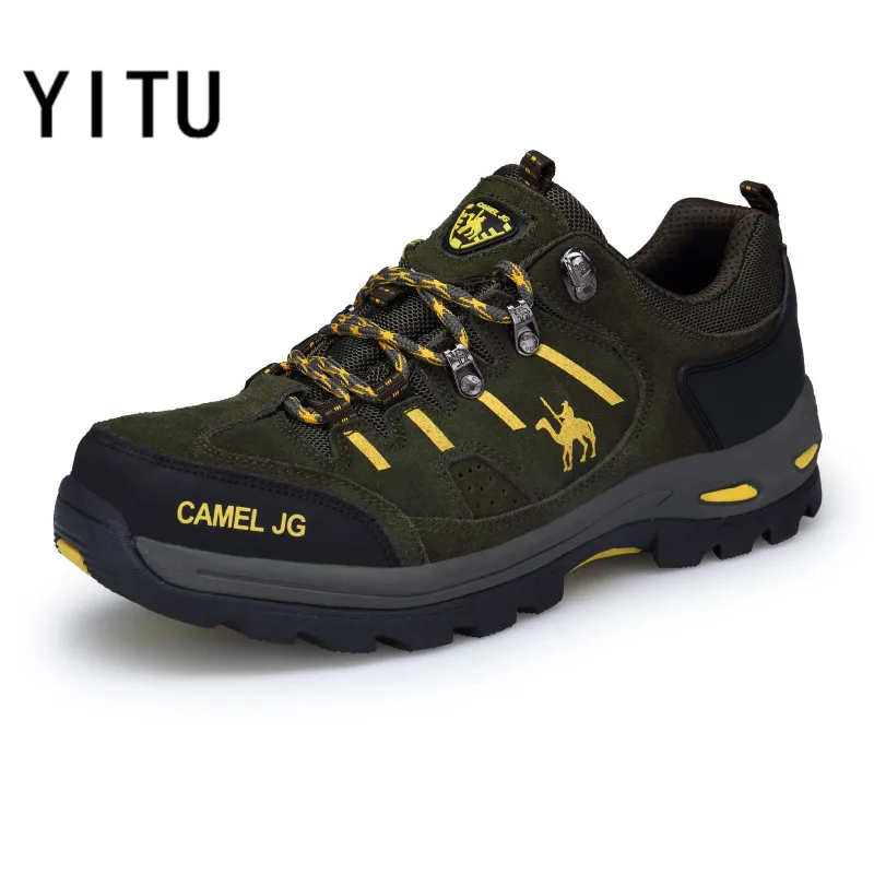 YITU Men's Hiking Shoes Spring Breathable Hiking Camel Shoes Mountain Climbing Sneakers Big Size Outdoor Trekking Boots Antiskid 2018 hiking boots 2017rax spring summer hiking shoes men breathable outdoor 3 8women antiskid walking shocking offroad climbing