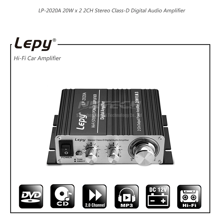 LP-2020A lepia amplificador digital para carro, tocador