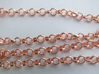 

free shipping!!!A-3852 2mm Rose Gold O shape Chain Necklace Jewelry Making DIY