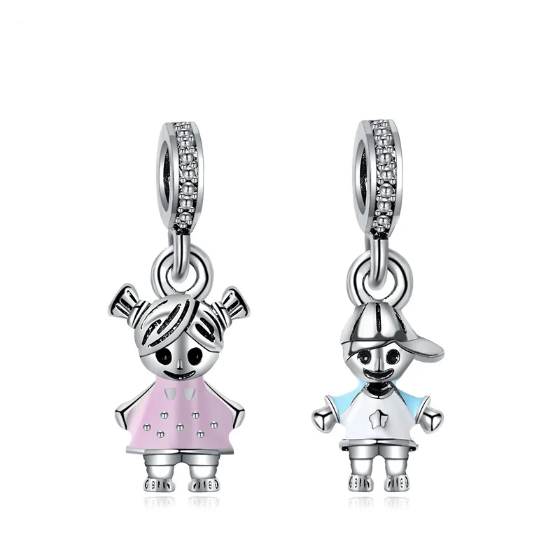 

Personality Youth Boys And Girls Hanging Bracelet Accessories Wih Romantic Couple Characters Big Hole Bead Accessories Accessori