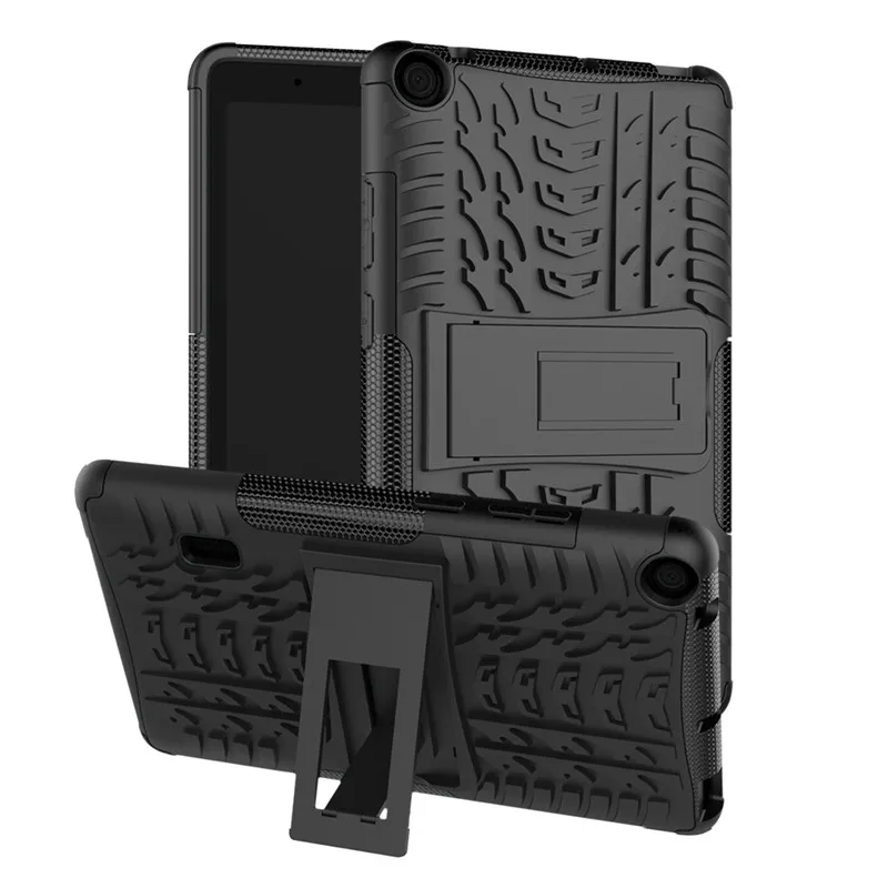 Гибридный чехол для huawei Mediapad T3 7, Wi-Fi, BG2-W09, 7 дюймов, задняя крышка, силиконовый, TPU, PC, подставка, бронированный, тяжелый, прочный, Celulars Fundas 7" - Цвет: black