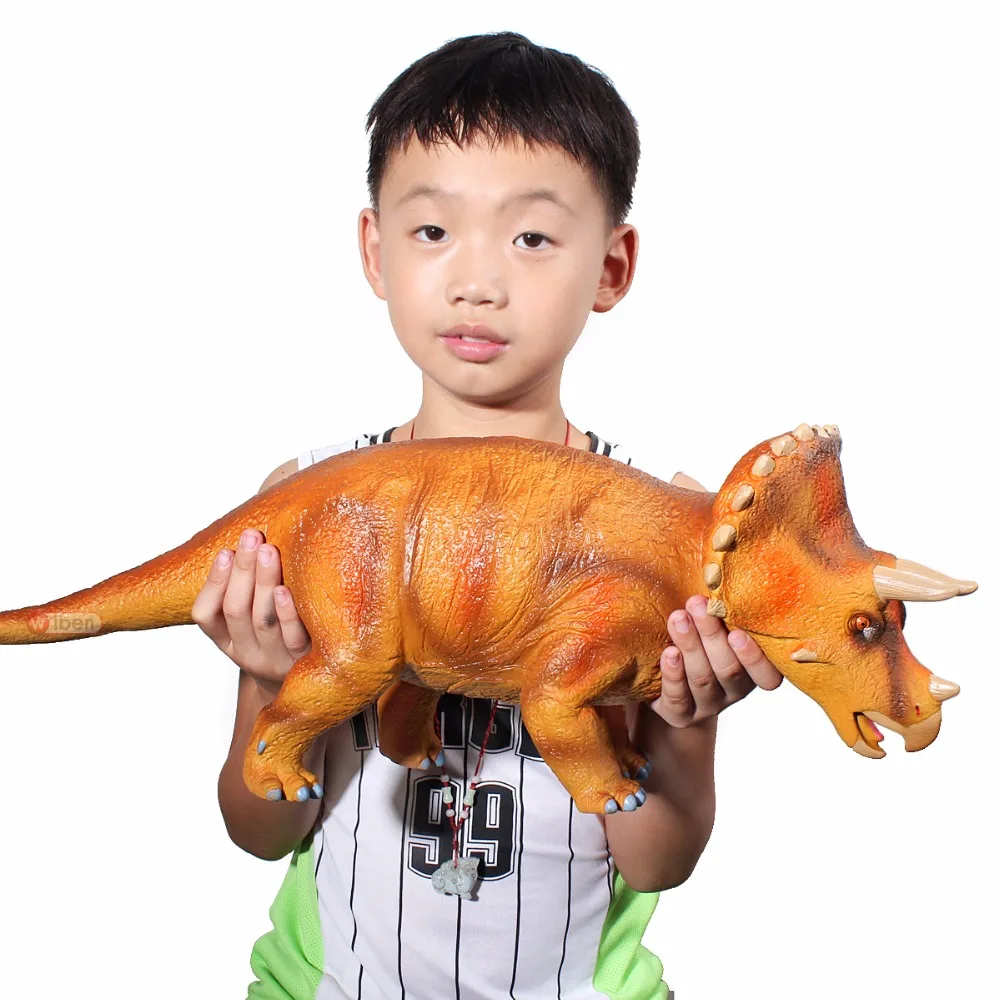 Jurassic большая игрушка динозавр Трицератопс мягкие пластик животных модель фигурки и игрушки Дети игрушечные лошадки подарок