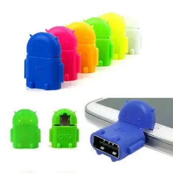 

New Hot Robot Micro USB To usb2.0 OTG Adapter Converter connect to USB/Mouse/Keyboard for Android Phone Tablet 2017