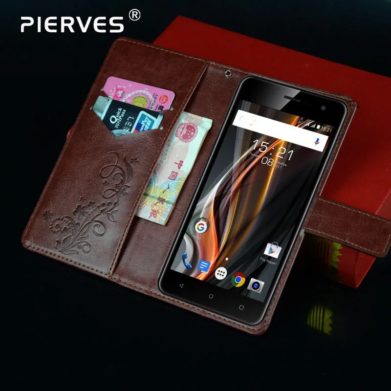 

Pierves Card Slot Wallet Leather Case Luxury filp Stand Cover for FLY Champ FS529