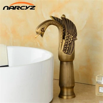 

Basin Faucets New High Swan Faucet Arch Design Luxury Wash Mixer Taps Brass Hot And Cold Taps Gold Plated Single Hole Tap XT950