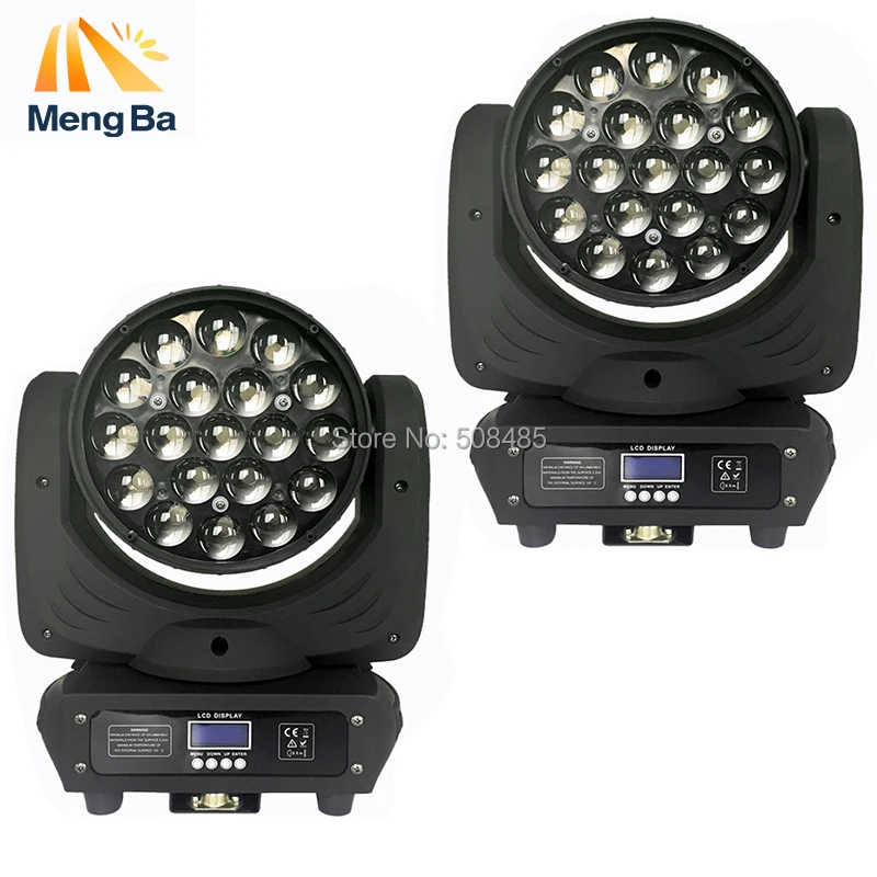 

2pcs 19x12w RGBW RGBW Wash/Zoom Light LED Moving Head Washer Light With Flight case Packaged For Disco Club Party Stage Light
