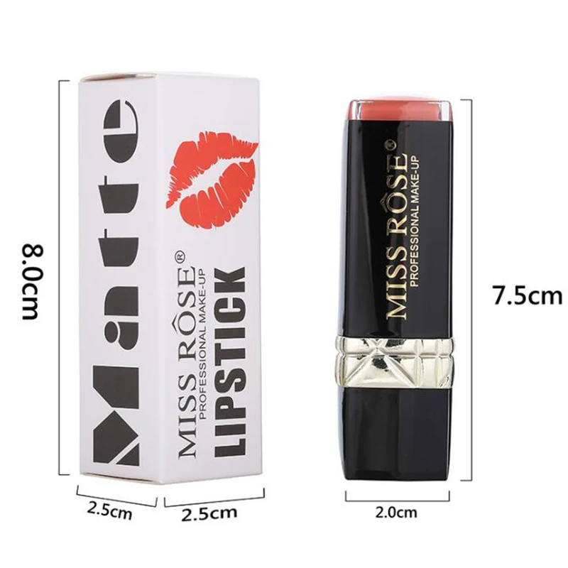 MISS ROSE matte matte lipstick black square tube lipstick big red lipstick lasting waterproof moisturizing makeup MISS ROSE matte matte lipstick black square tube lipstick big red lipstick lasting waterproof moisturizing makeup