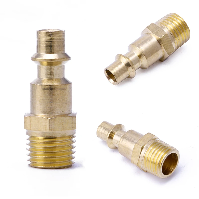 1Pc Brass Quick Coupler Set Solid Air Hose Connector Fittings 1/4" NPT