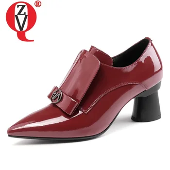 

ZVQ woman shoes 2019 spring new fashion sexy pointed toe handmade genuine leather woman pumps outside high heels office shoes