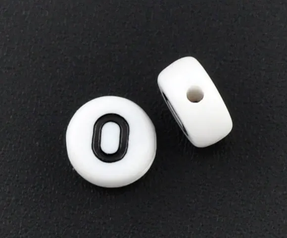 

DoreenBeads Acrylic Spacer Beads Flat Round White Letter Pattern About 7mm( 2/8") Dia, Hole: Approx 1mm, 60 PCs new