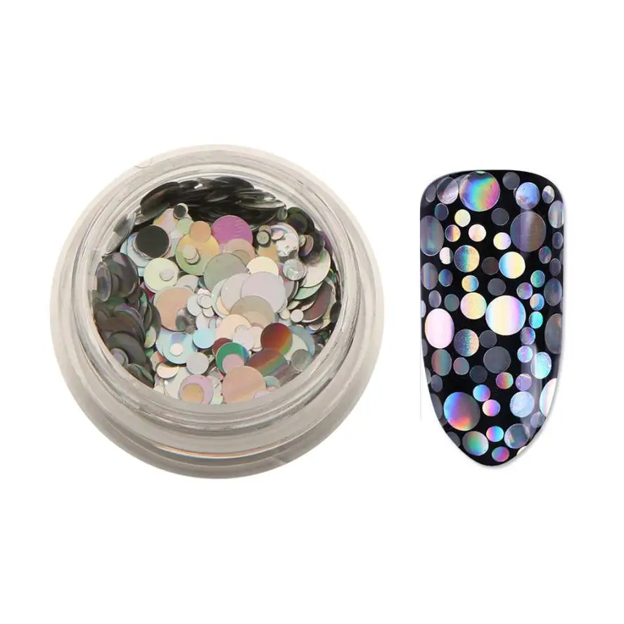 

Nail Art Tip Decoration shiny metallic Silver Glitter Sequins Nail Art Sequins Mixed Nail Art 3D Decoration 2JY17