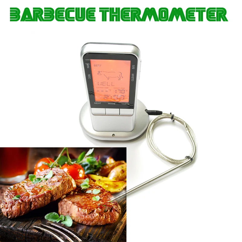

Barbecues Household Digital Meat Cooking Touchscreen Oven Thermometer Chicken Barbecue Probe Timer Accurate Grill Food BBQ