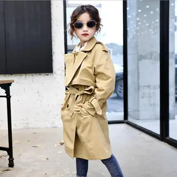 

Girls windbreaker spring 2019 new fashion children's clothing in the big children's long casual coat little girl coat