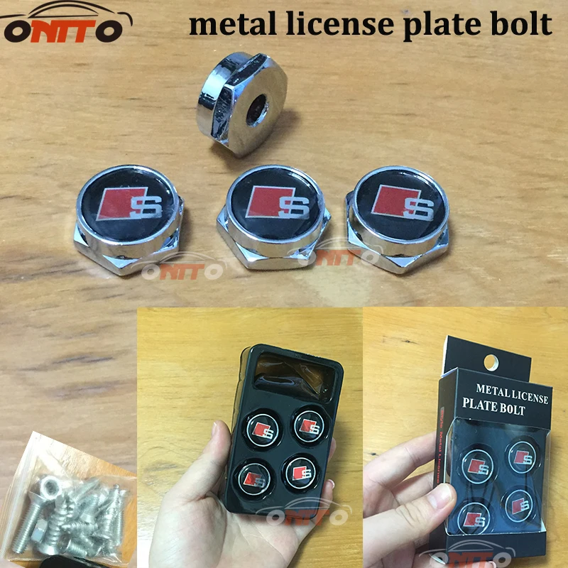 

4pcs/set Metal License Plate Frame Bolts Screws For AUDI A1 A2 A3 A4 A5 A6 A7 A8 Q1 Q3 Q5 Q7 TT R8 S RS
