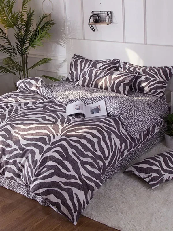 Bedding Sets Leopard Queen twin Size Duvet Cover Sets Pillowcases Bed Linen Black&White Bed Clothes