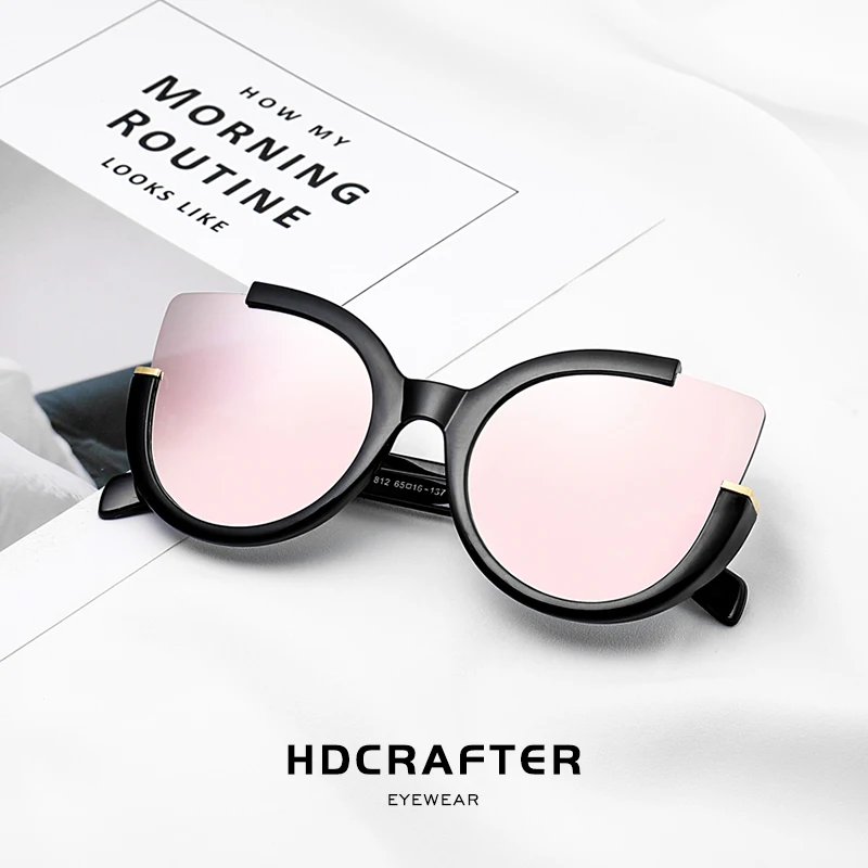 Женские солнцезащитные очки HDCRAFTER Винтажные Солнцезащитные кошачий глаз