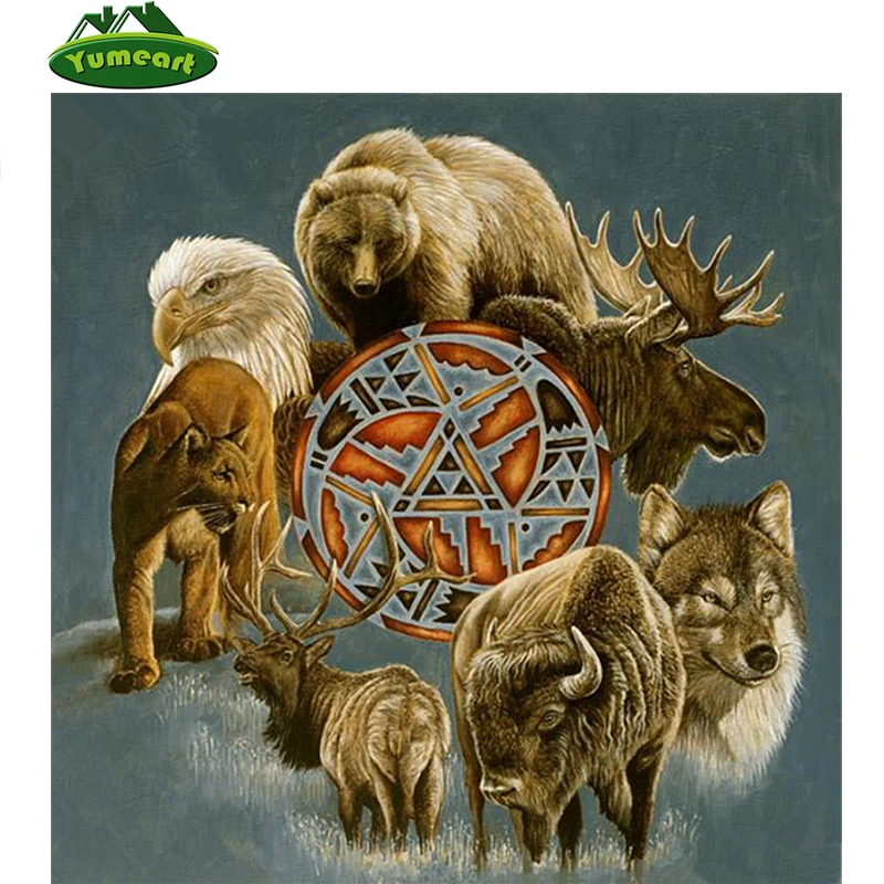 

DIY Diamond Painting Wolf Bear Eagle 3D Embroidery Cross Stitch Deer and Leopard Home Decor Gifts To Friends and Relatives