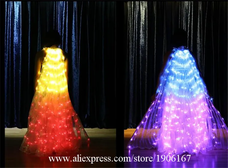 Bellydance colorful led light wings perform dress wings butterfly wears led costumes bar luminous cloak led1