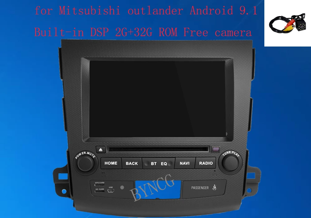 BYNCG Android 9 1 2 Гб RAM автомобильный DVD 1024*600 емкостный экран для Mitsubishi outlander 2007-2012 с GPS BT