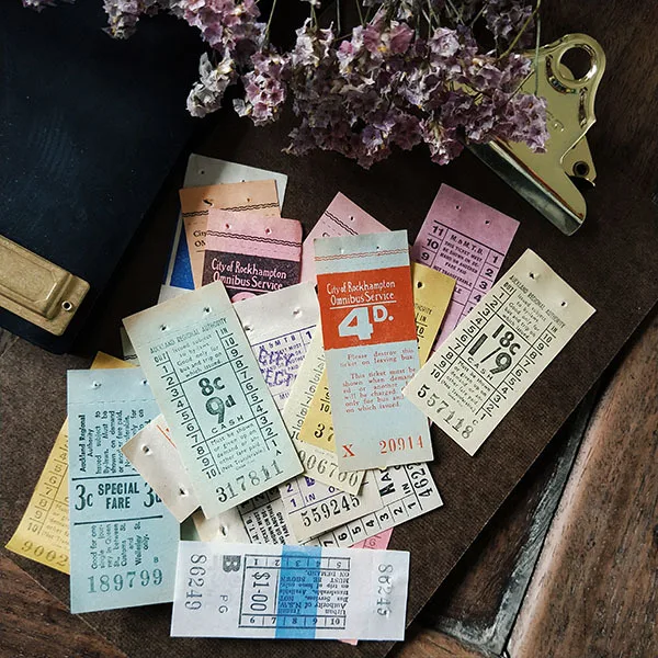 

10pcs\set Vintage bill Australian retro ticket material Junk Journal Paper Set for Scrapbooking Happy Planner/Card Making
