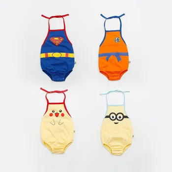 

Fashion Baby Boy Girl Summer Romper Sleeveless Backless Halter Cute Tutu Jumpsuit Outfits superman kids Clothes