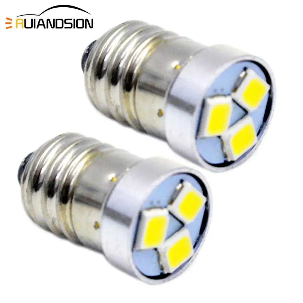 2x1 5 W 3V 6V 12VDC E10 база 3030 светодиодный обновленная лампа замена для фар Фонари фонари