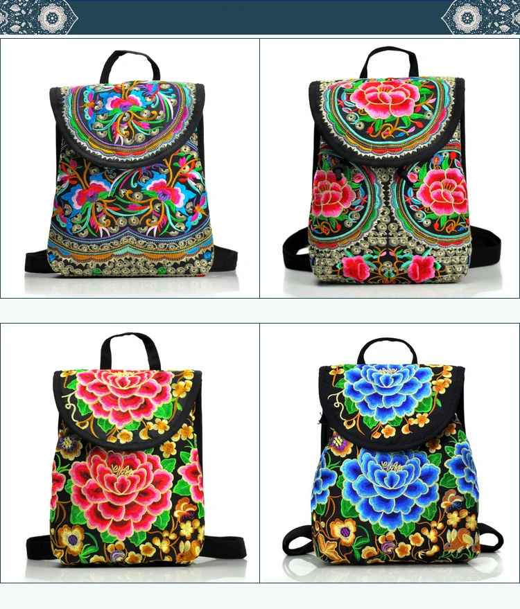 JIANXIU/китайский стиль, рюкзак с цветочной вышивкой, винтажная Этническая сумка для девушек, Женские уникальные школьные сумки, женские дорожные рюкзаки, сумки