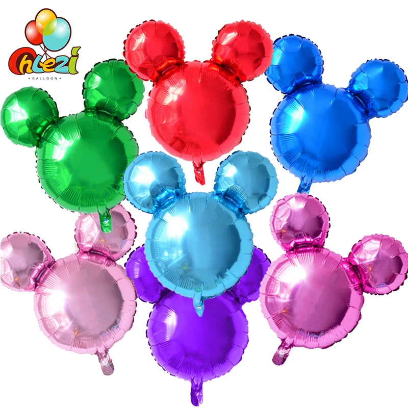 

10pcs Pure color Mickey Mouse Head Shape Balloons Cartoon Minnie Inflatable air Globos Birthday Party decor baby shower kids toy