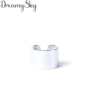 

Wholesale Wedding Jewelry 925 Sterling Silver Large Smooth Rings For Women Punk Style Luxury Adjustable Size Statement Ring