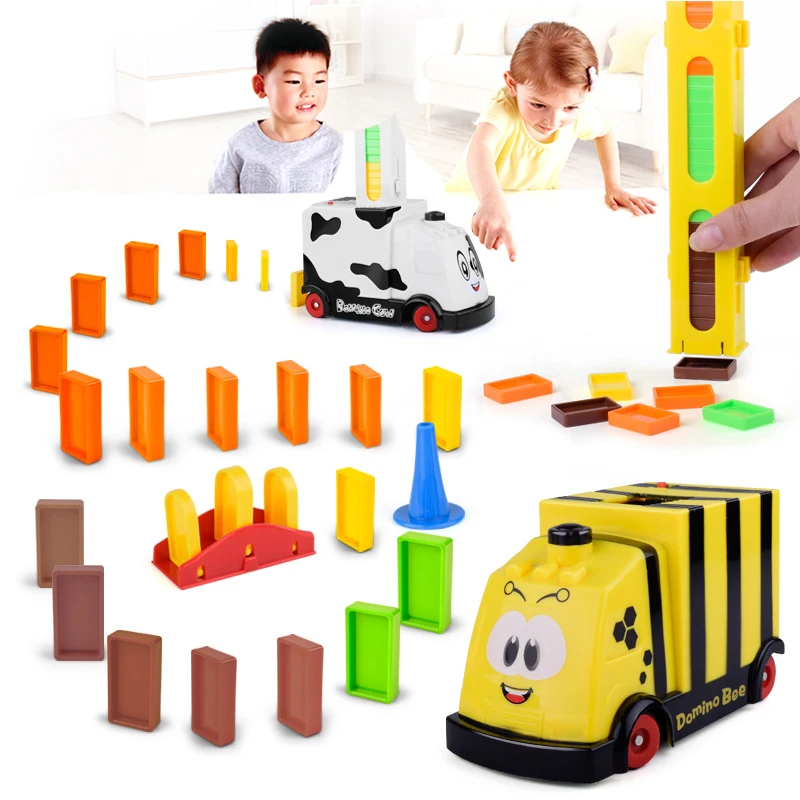 Put Up The Domino Game Toy Set Automatic Placement Train with Light Educational Building Blocks DIY Toys 100pcs Domino blocks Put Up The Domino Game Toy Set Automatic Placement Train with Light Educational Building Blocks DIY Toys 100pcs Domino blocks
