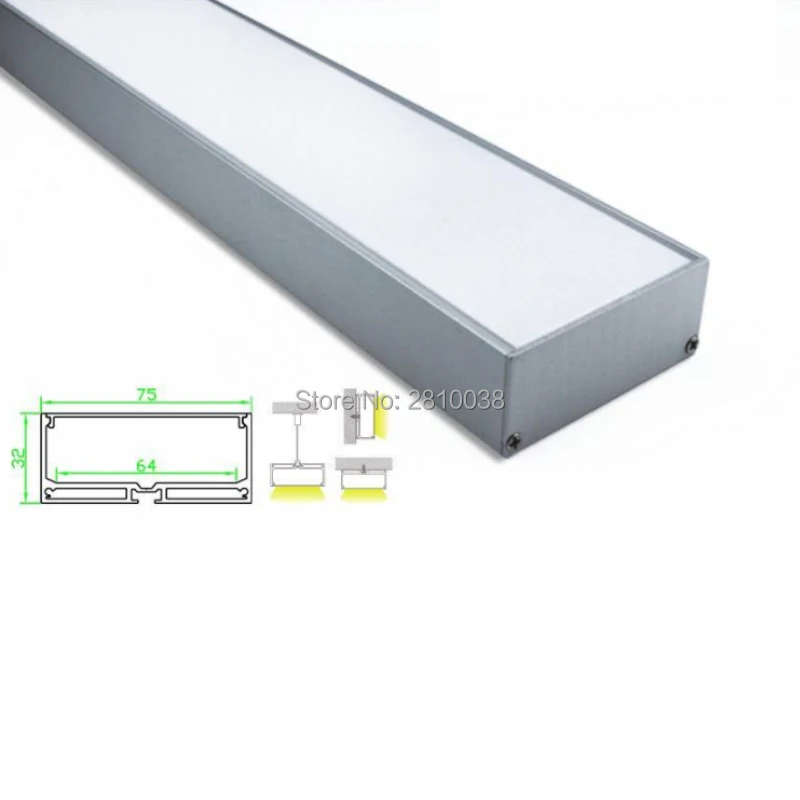 30 х 2 м комплектов/лот офиса освещения светодиодный алюминиевый профиль для СИД супер большой U Тип Алюминиевой led канал для стены, потолок