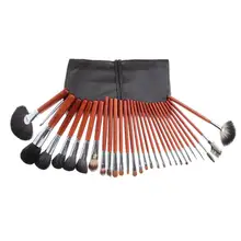 Professional Makeup Cosmetic Brush 29Pcs Kolinsky Hair Mahogany Cosmetics Tools With Leather Bag Kit Wholesale