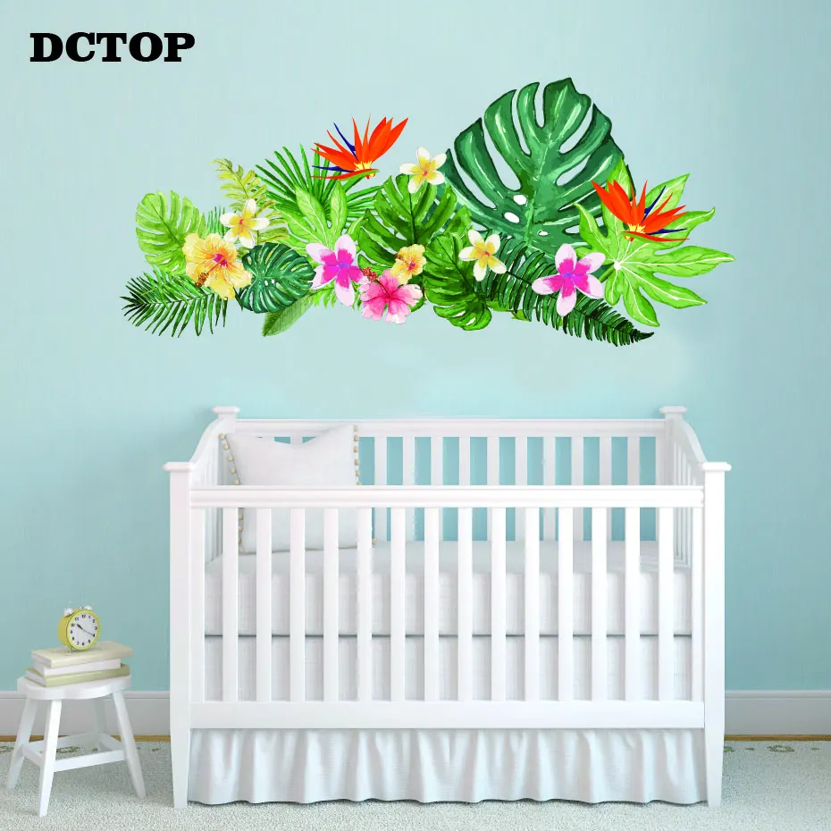 Set Of Flowers Wall Art Home Nature Decor Leafs Decal Vinyl Sticker
