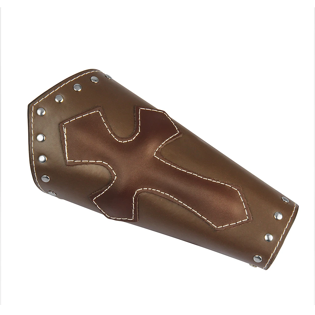 

Faux Leather Arm Guards Medieval Knight Bracers Lace Up Adjustable Wide Wrist Band Unisex High Quality Material