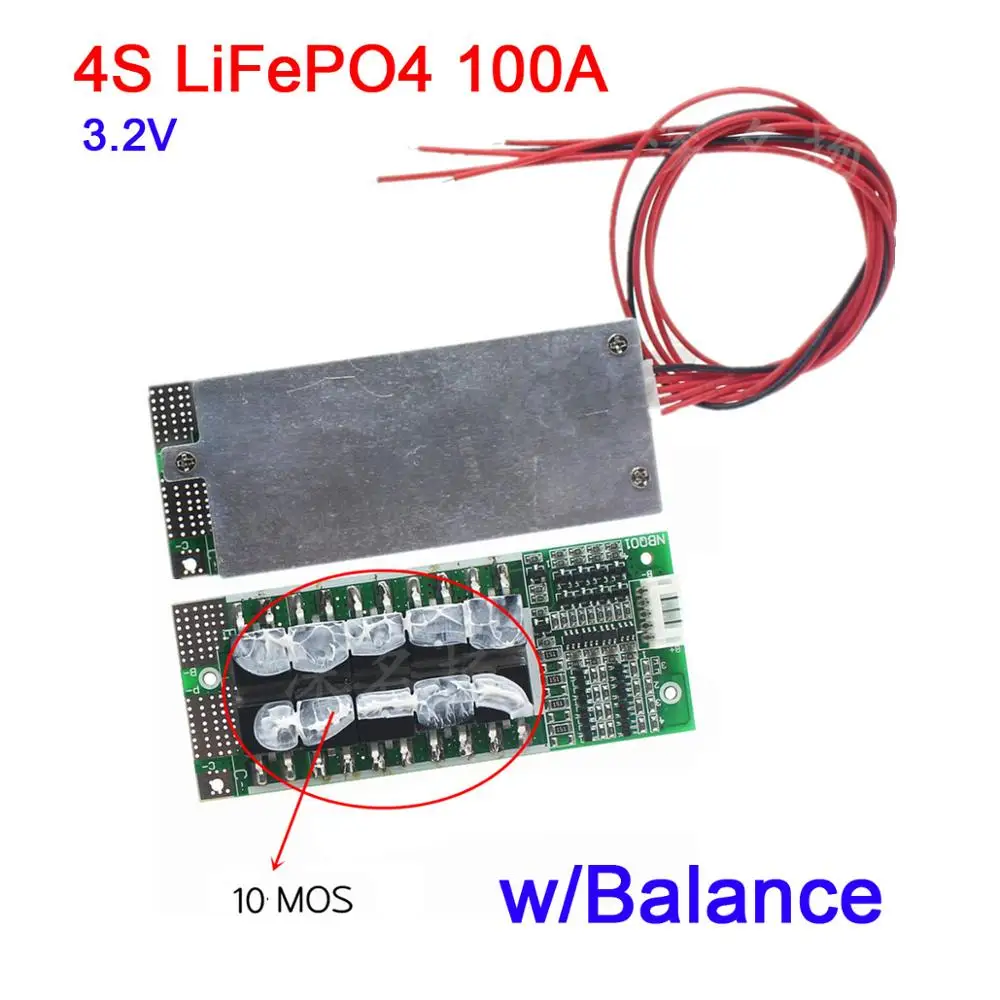 Плата защиты литиевых аккумуляторов LiFePO4 с балансиром 100А 12 В BMS 3 2 в для хранения