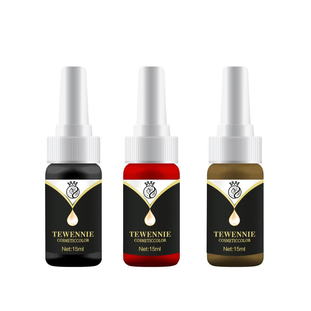 TEWENNIE 3Pcs/Set Permanent Makeup Tattoo Pigment Eyebrow Pigment Nano