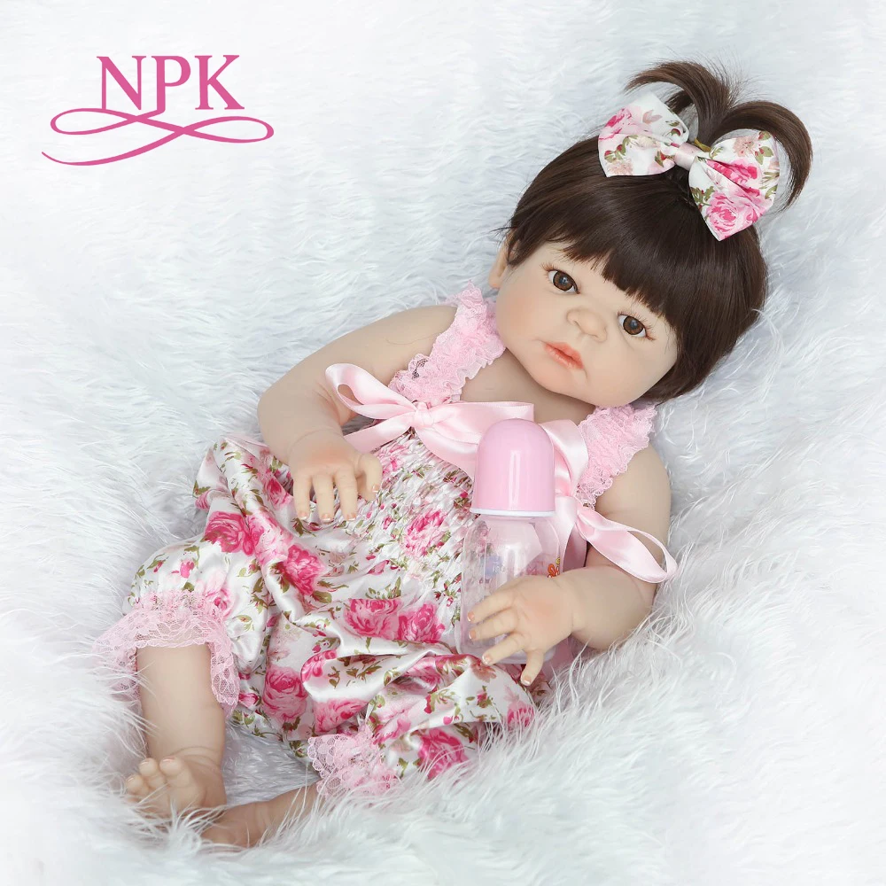 NPK 55 см силиконовая кукла reborn Baby Doll Реалистичная Reborn для девочек принцессы на день