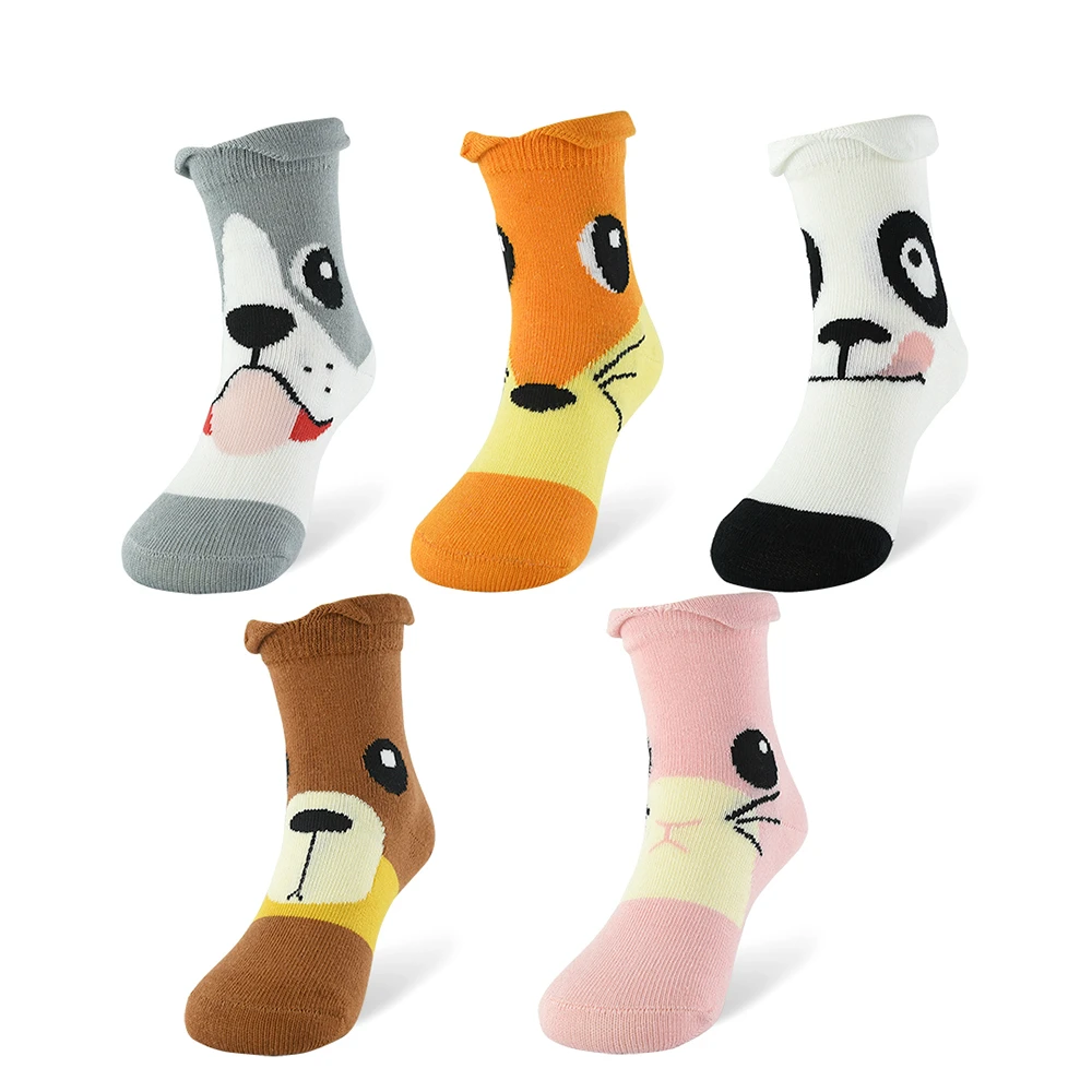 

new5Pair/lot Cartoon Animal Boys Girls toddler Socks Soft Cotton Baby for Children Clothing Gifts Breathable Kids for 1-10 Years