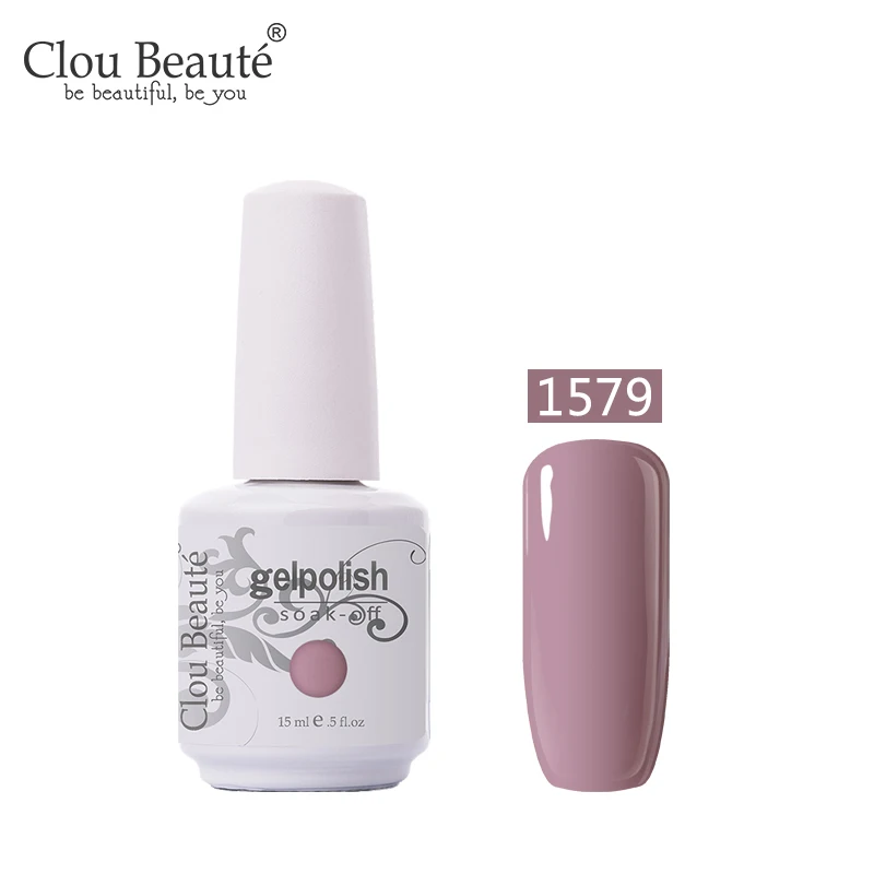 

Clou Beaute 179 Colors Gel Glitter Nail Art Semi Permanent Gel Varnish Nail Polish 15ml Soak Off Nude Pink Red Gel Paint