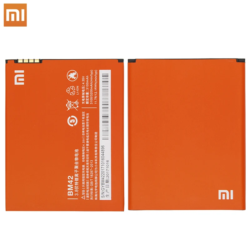 

Xiao Mi Phone Battery BM42 for Xiaomi Redmi Note 4G Prime Hongmi Note 3100mAh Li-ion Replacement Original Battery Retail Package