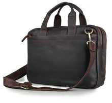 High Quality First Layer Genuine Leather Men Portfolio Briefcase Messenger bags Shoulder bags #M7092