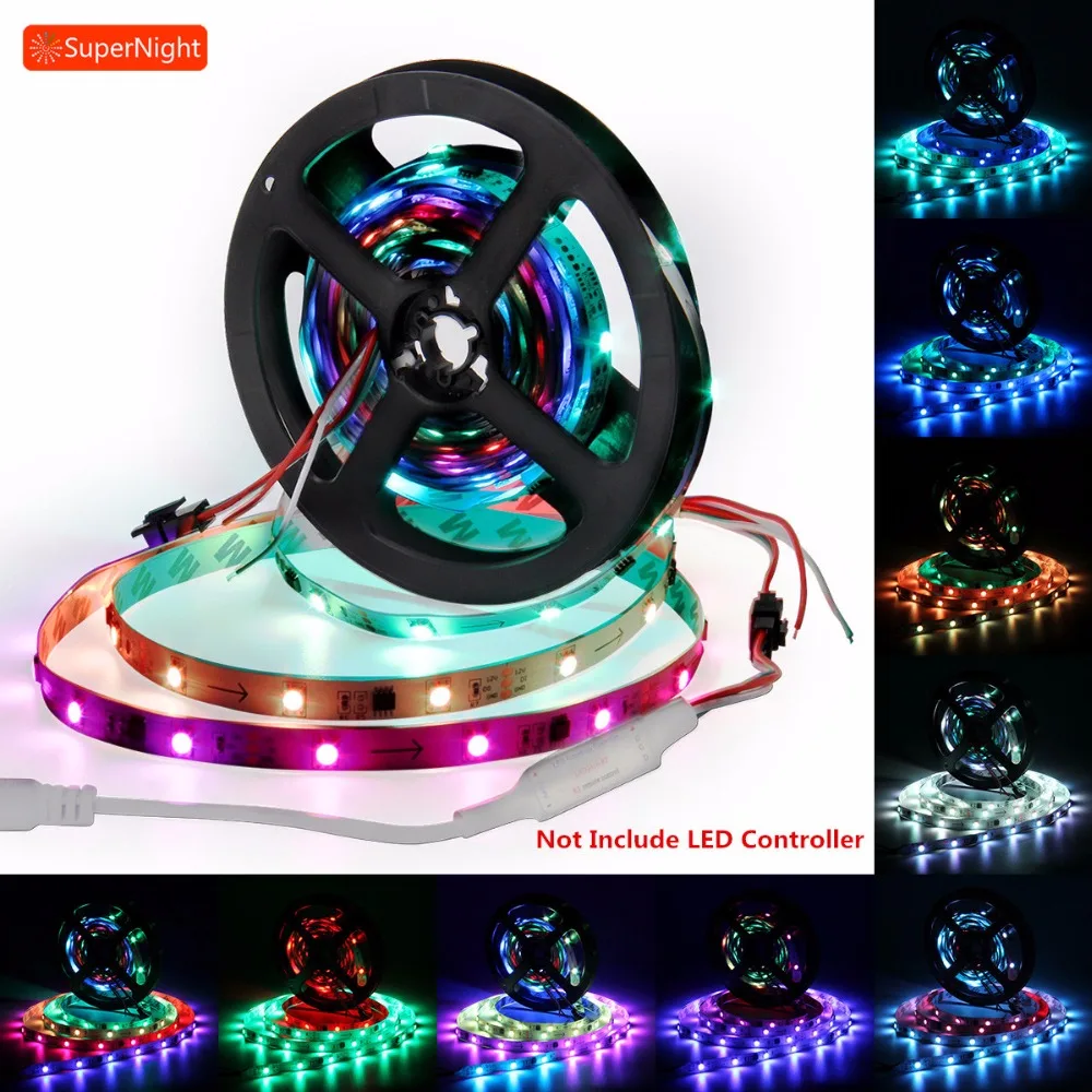 

SuperNight 5050 SMD Dream RGB LED Strip Fairy Light 5M 30LEDs/m IC2811 DC 12V Flexible Lamp Band for Home Party Store Shop Bar