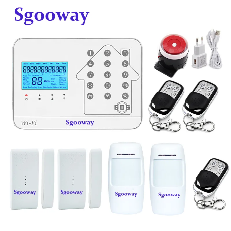 Sgooway новая wifi GSM PSTN сигнализация для домашней сигнализации с ip-камерой Поддержка iOS/Android APP управление - Цвет: Kit B