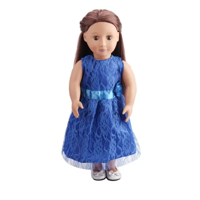 Toys for Girls Floral Lace Quality Dress For 18 inch