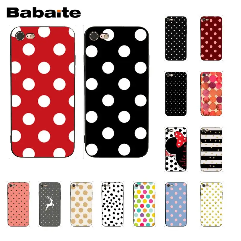 

Babaite Polka Dots Phone Case for iphone 11 Pro 11Pro Max 5 5Sx 6 7 7plus 8 8Plus X XS MAX XR