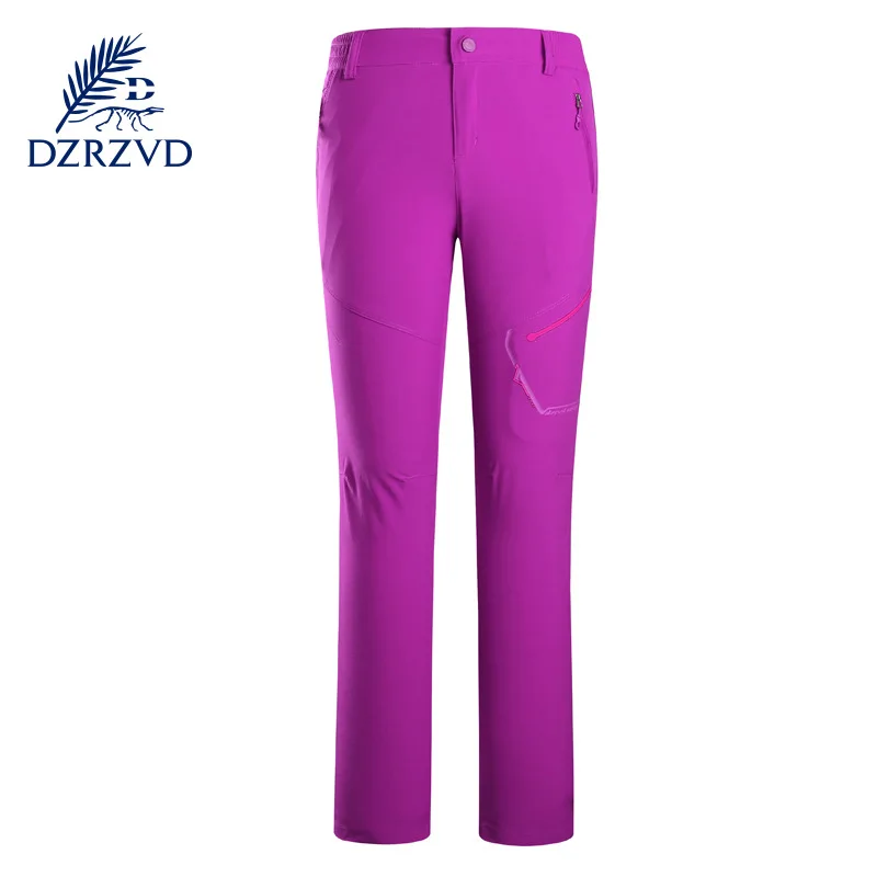 Открытые летние эластичные быстросохнущая Пеший Туризм брюки Для мужчин Для женщин Softshell Mountain Трекинговые Брюки Спортивная Отдых Pantalon Hombre - Цвет: women purple
